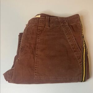 Nili Lotan Tuxedo Stripe Chino Pants Brown/Yellow Size 4